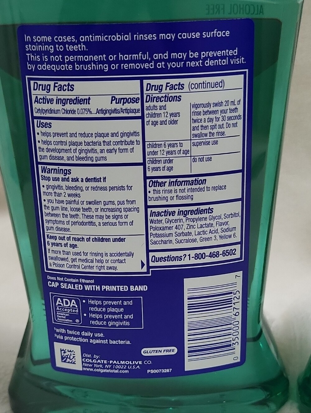 Colgate Total Spearmint Mouthwash - Green 2 Pk - Picture 12 of 12
